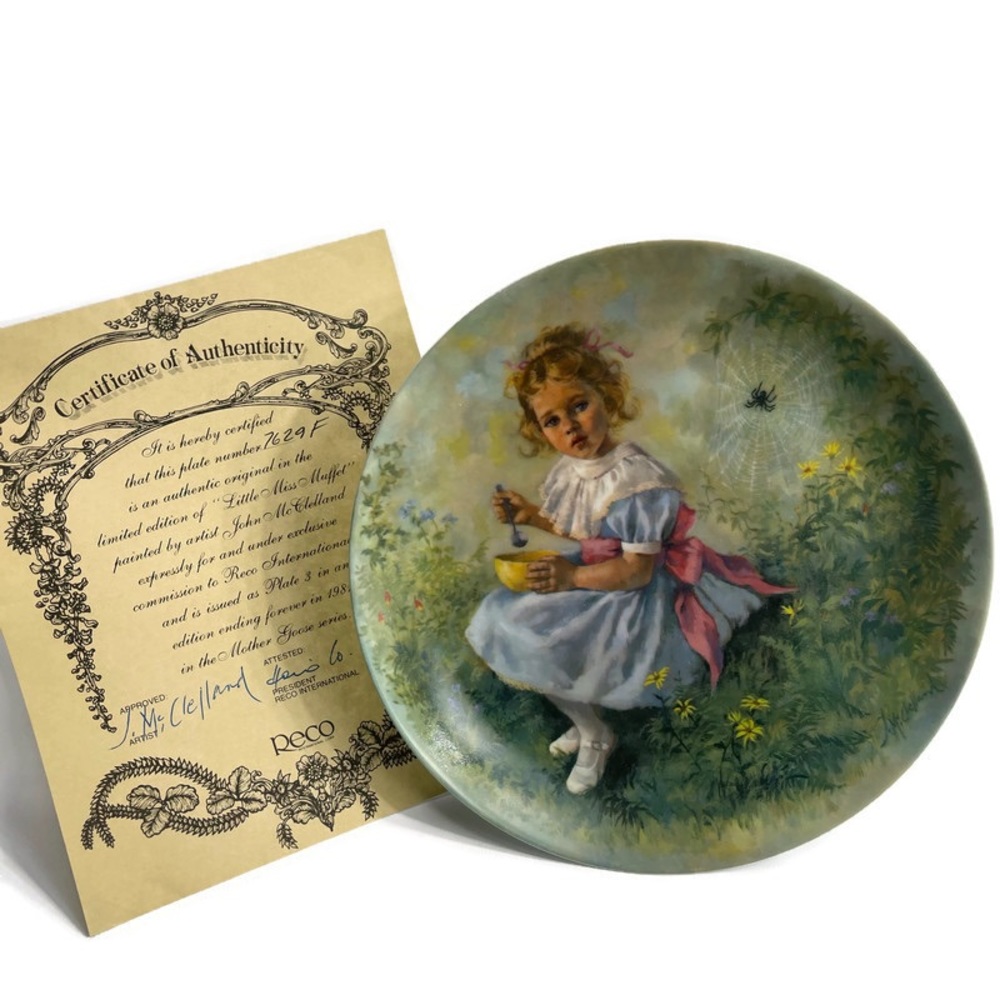 John‎ Mc Clelland Mother Goose Series Little Miss Muffet Bradford Exchange Plate